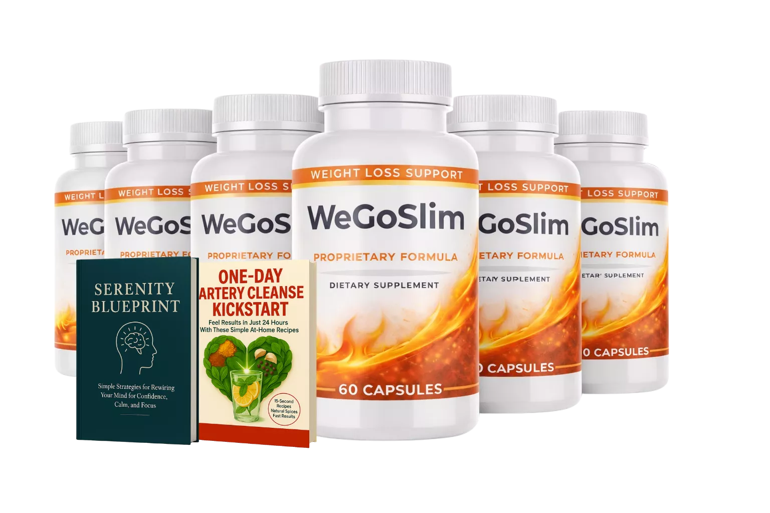 WeGoSlim 6 bottle package with free bonuses